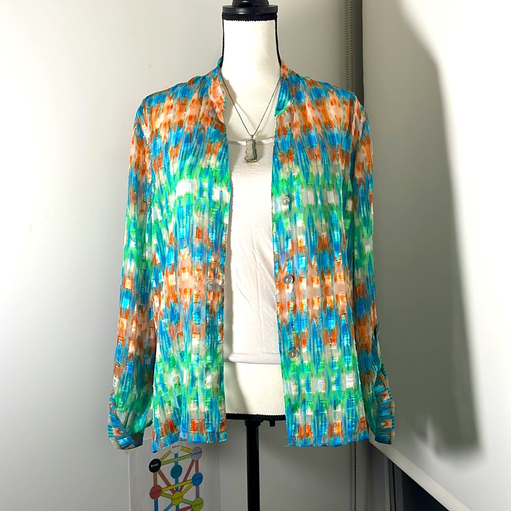 💎Ruby Rd. Sheer Button-down Blouse